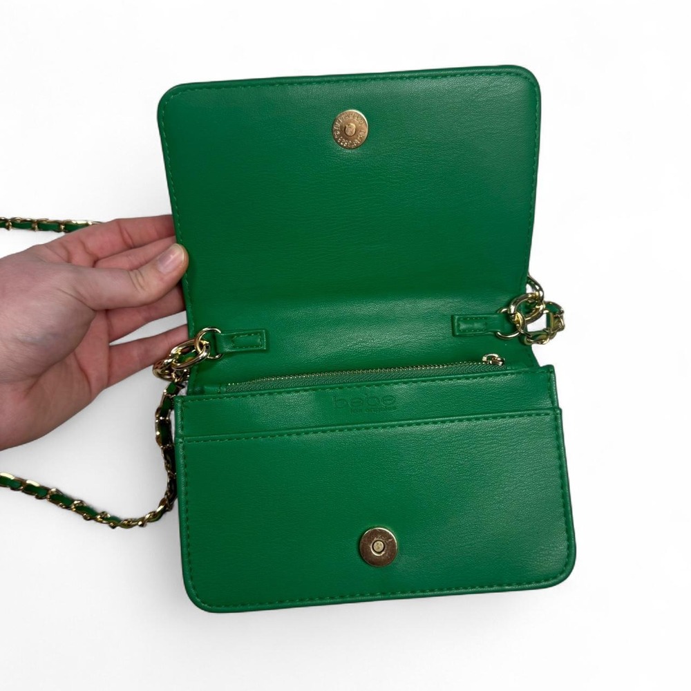 Green quilted BeBe faux leather crossbody bag - Picture 3 of 7